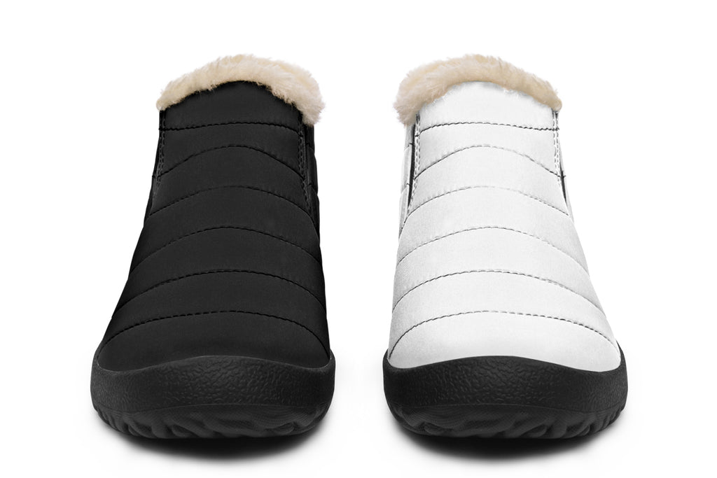 Black and White Mismatch Winter Shoes