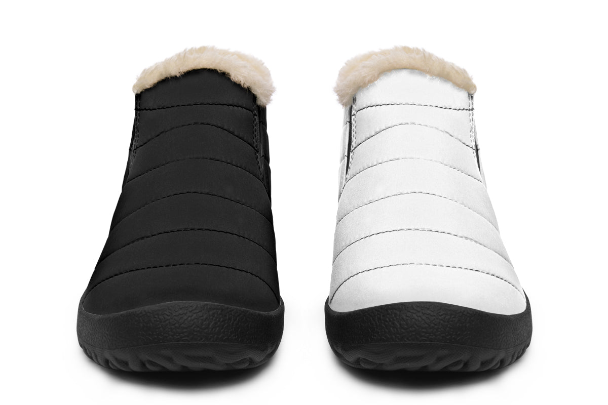 Black and White Mismatch Winter Shoes