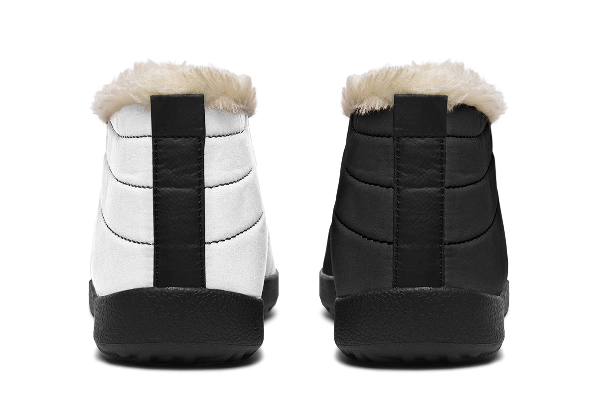 Black and White Mismatch Winter Shoes