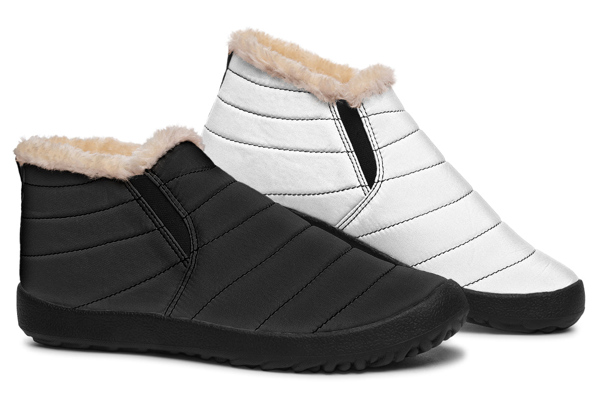 Black and White Mismatch Winter Shoes