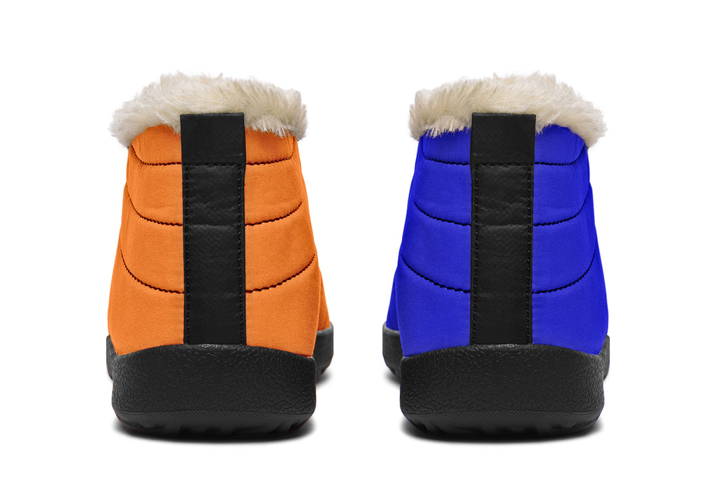 Blue and Orange Mismatch Winter Shoes