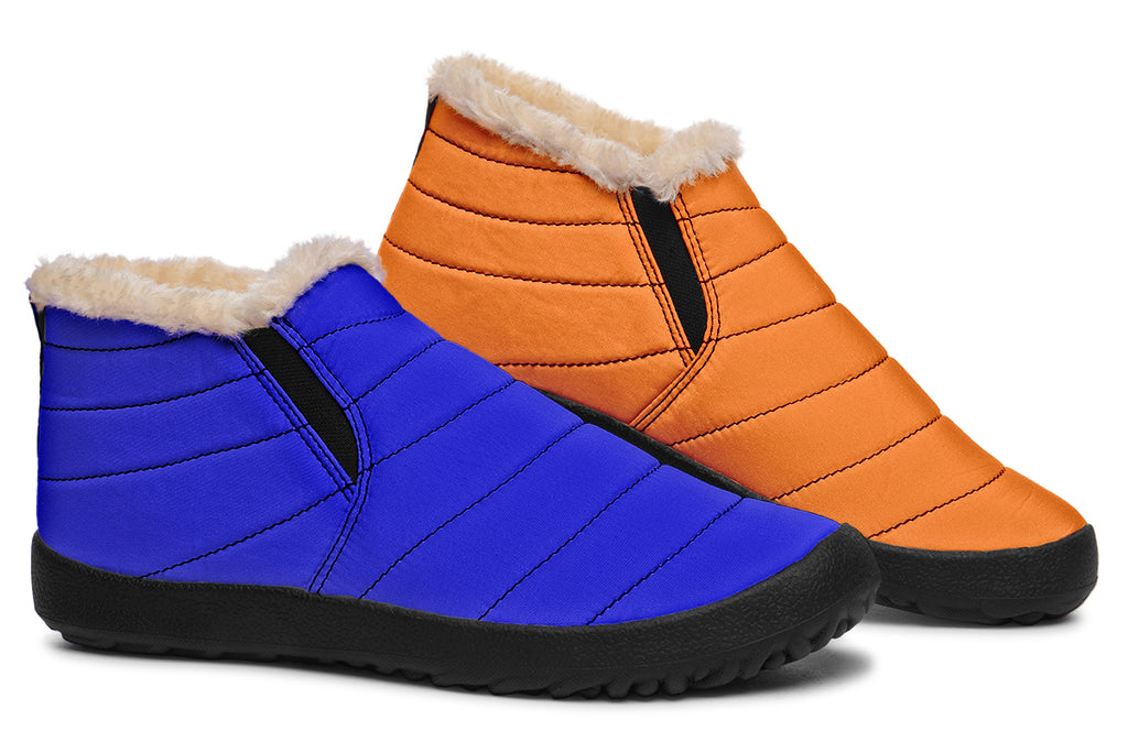 Blue and Orange Mismatch Winter Shoes