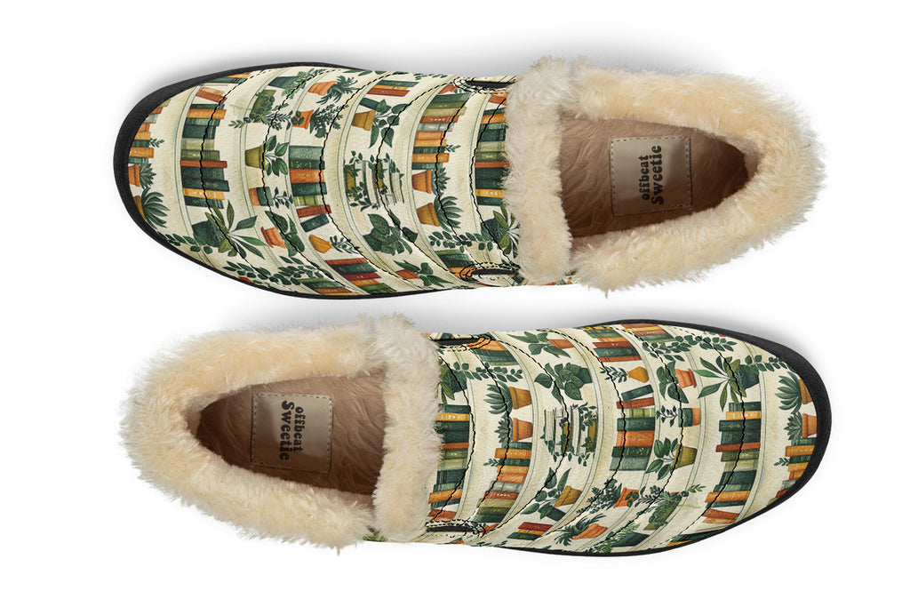 Books And Plants Winter Shoes - Offbeat Sweetie