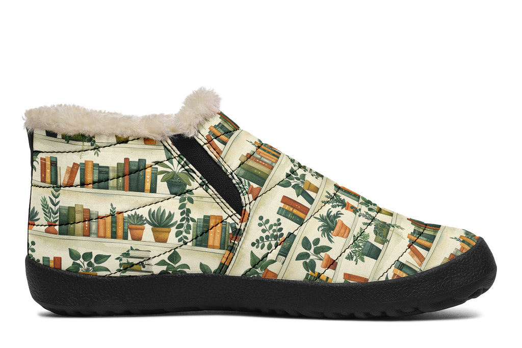 Books And Plants Winter Shoes - Offbeat Sweetie