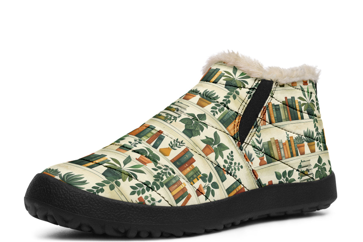 Books And Plants Winter Shoes - Offbeat Sweetie