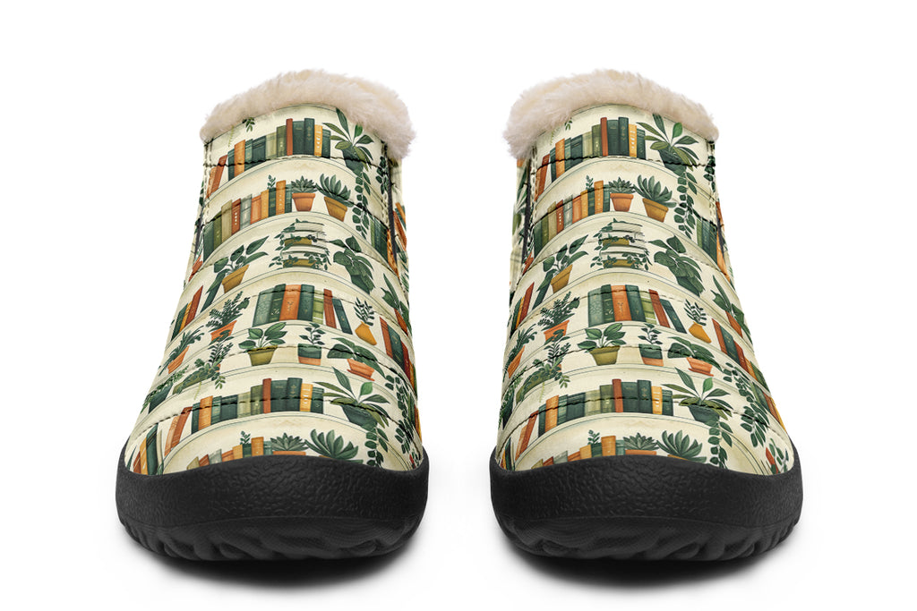 Books And Plants Winter Shoes - Offbeat Sweetie