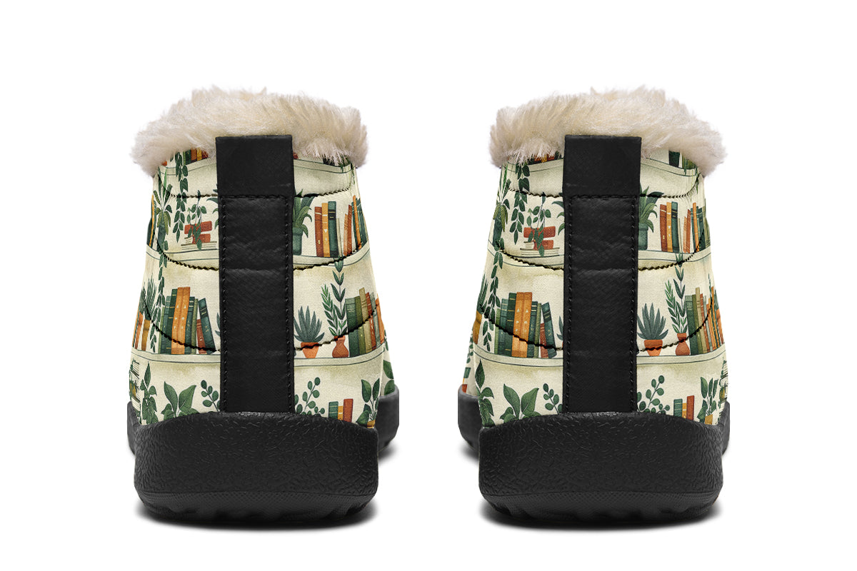 Books And Plants Winter Shoes - Offbeat Sweetie
