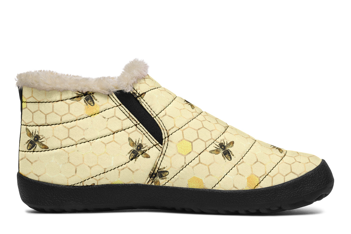 Busy Bees Winter Shoes - Offbeat Sweetie