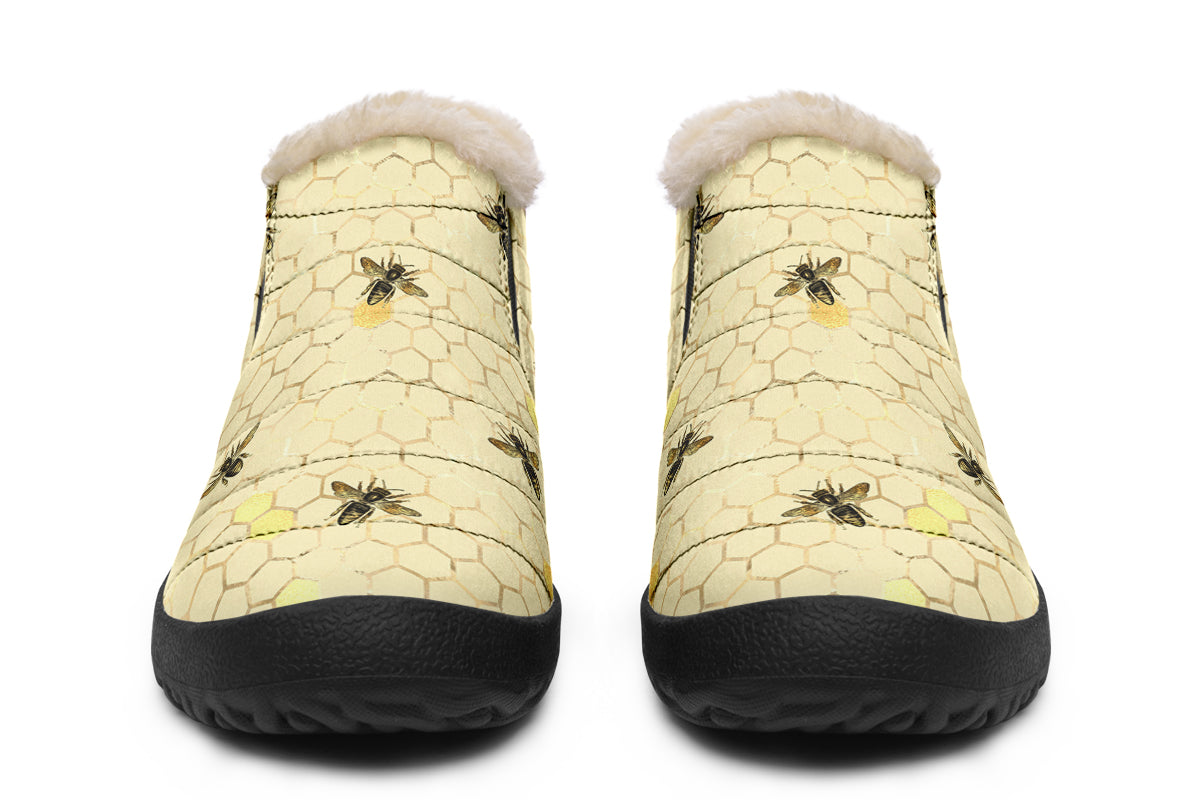 Busy Bees Winter Shoes - Offbeat Sweetie