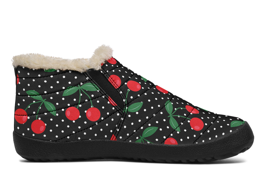 Cherries Winter Shoes - Offbeat Sweetie