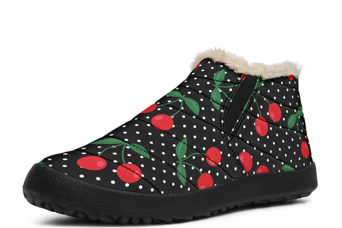 Cherries Winter Shoes - Offbeat Sweetie