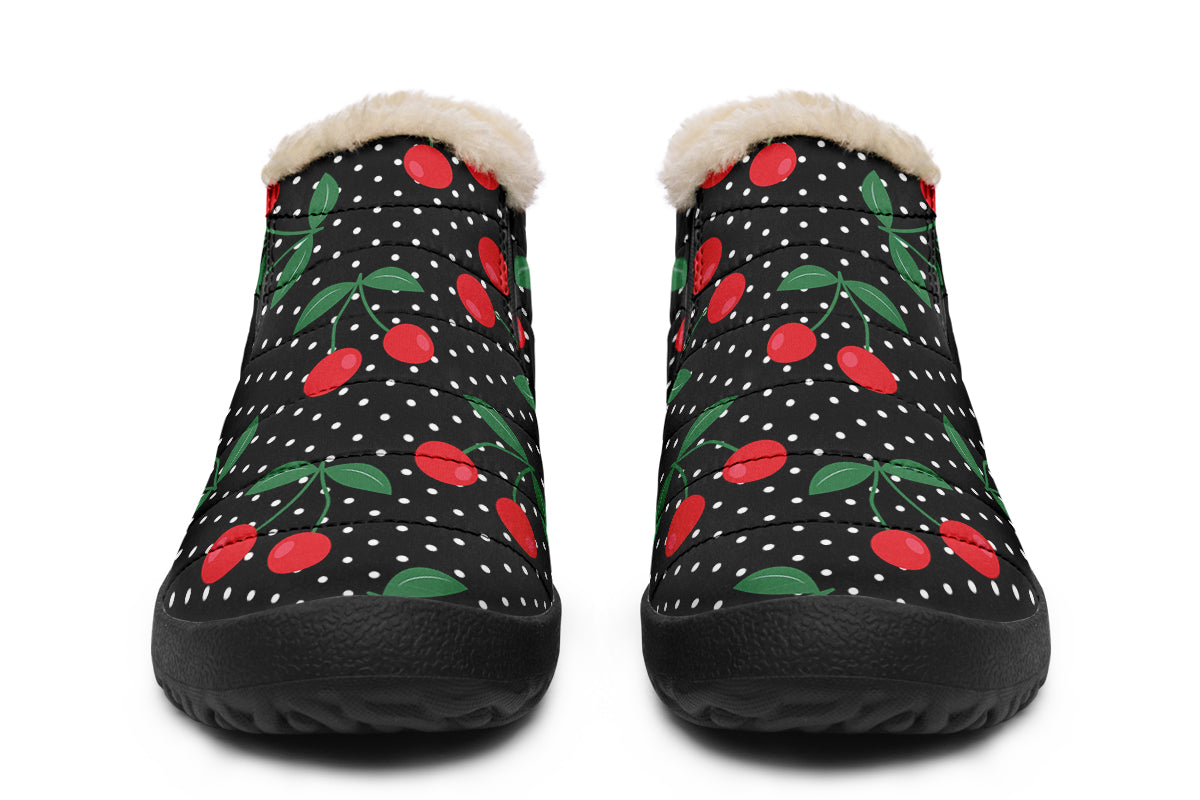 Cherries Winter Shoes - Offbeat Sweetie