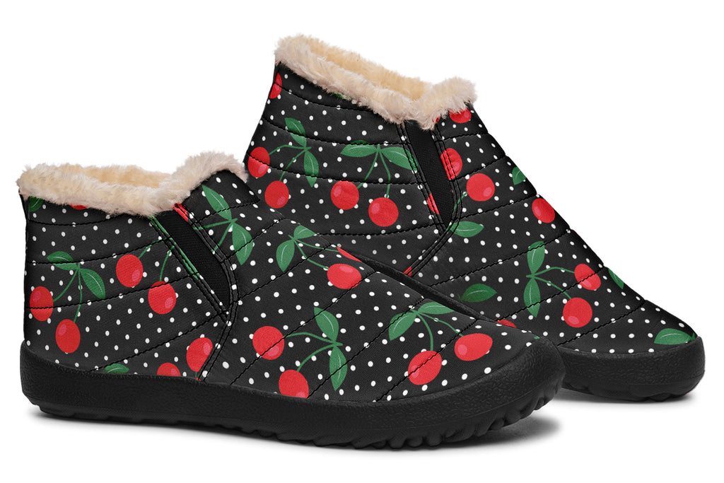 Cherries Winter Shoes - Offbeat Sweetie