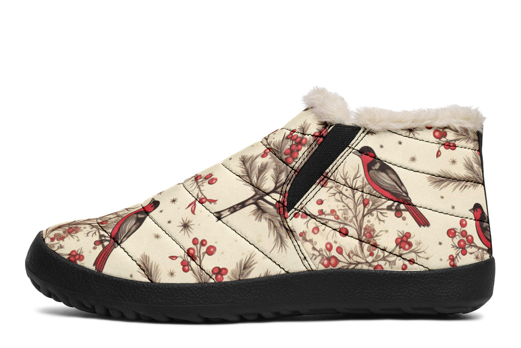 Christmas Birds Winter Shoes - Offbeat Sweetie