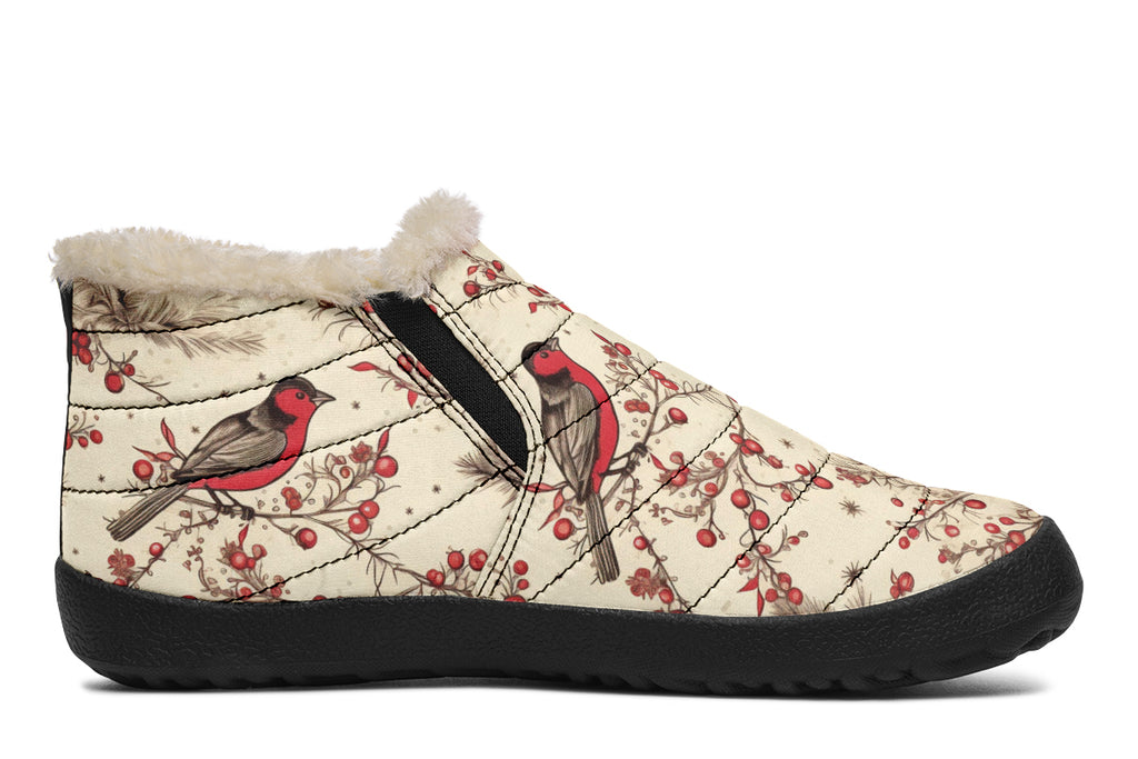 Christmas Birds Winter Shoes - Offbeat Sweetie