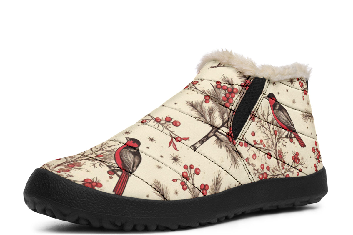 Christmas Birds Winter Shoes - Offbeat Sweetie