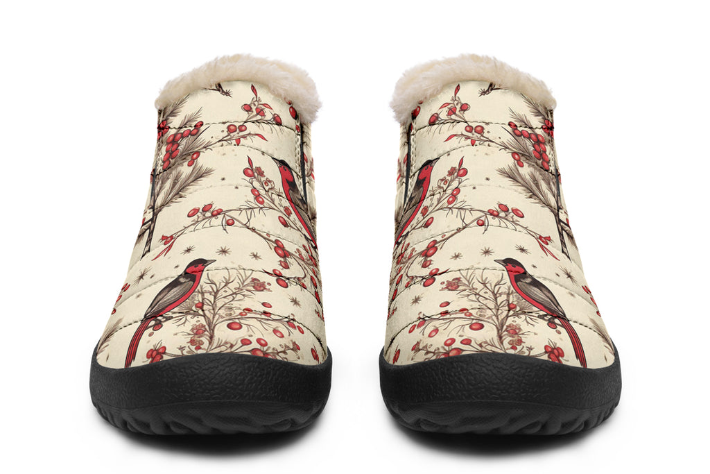 Christmas Birds Winter Shoes - Offbeat Sweetie