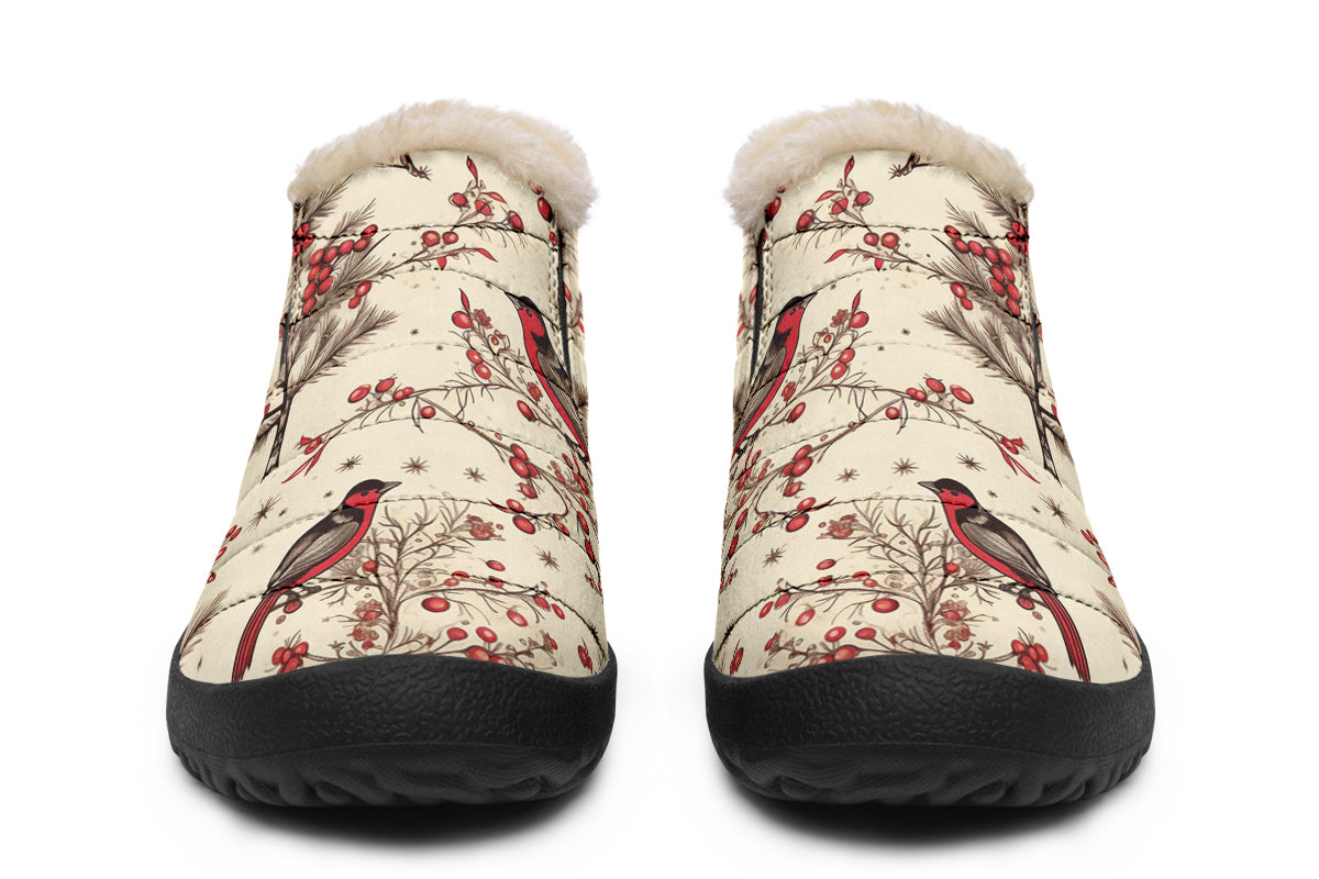 Christmas Birds Winter Shoes - Offbeat Sweetie