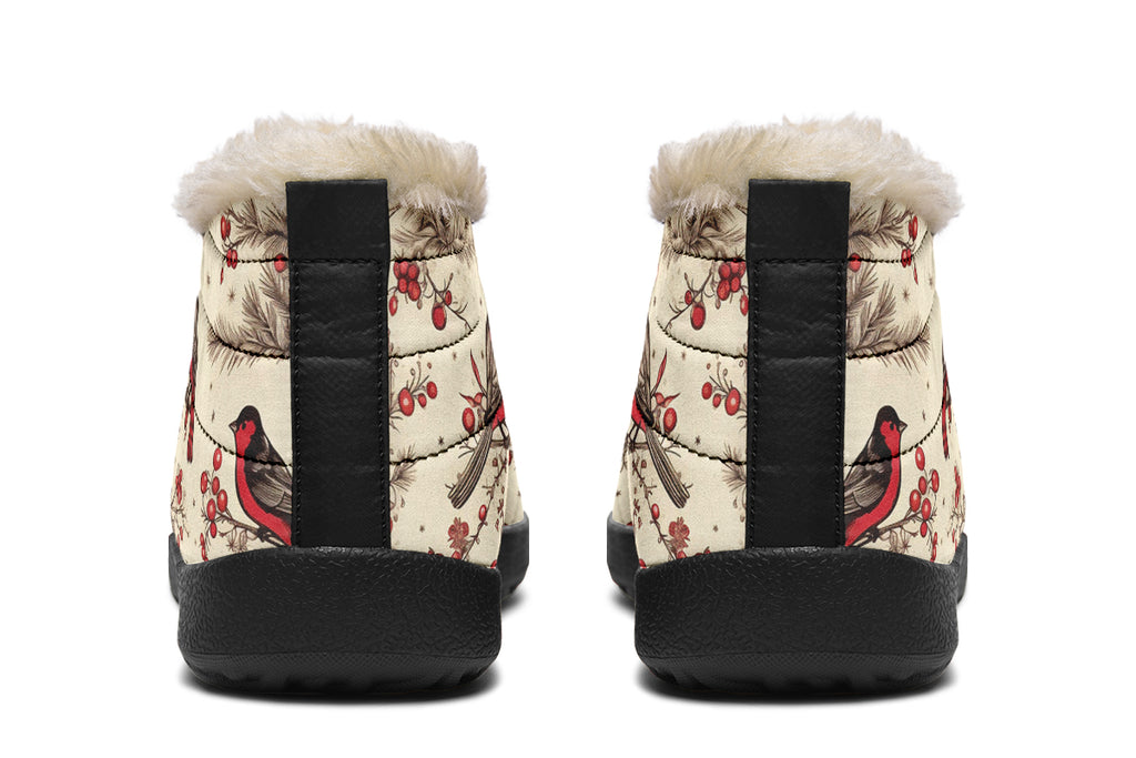 Christmas Birds Winter Shoes - Offbeat Sweetie