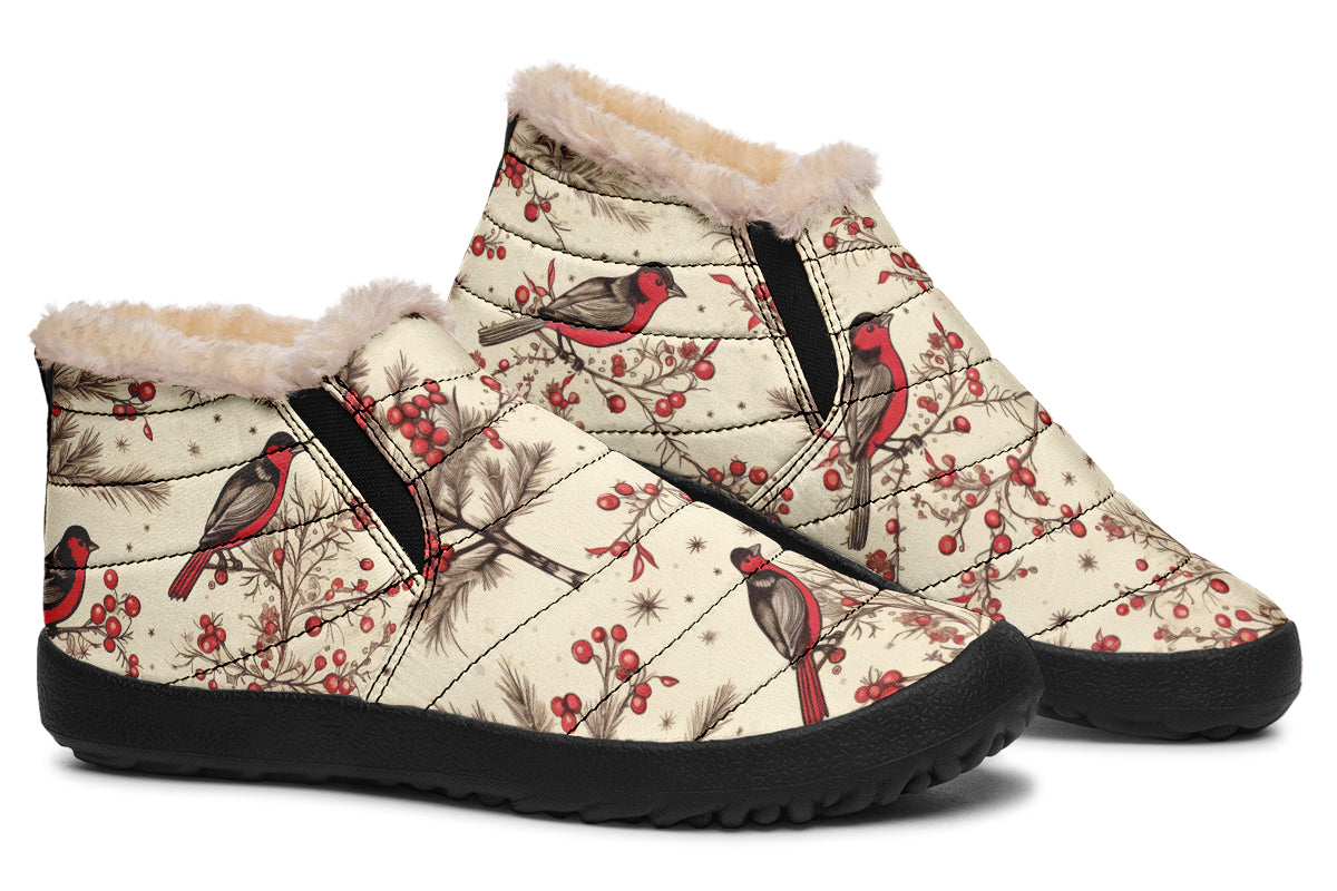 Christmas Birds Winter Shoes - Offbeat Sweetie