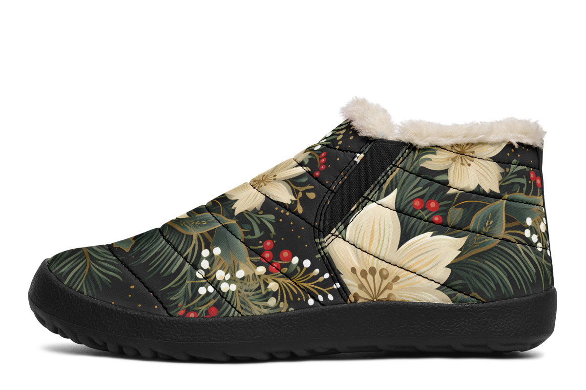 Christmas Flora Winter Shoes - Offbeat Sweetie