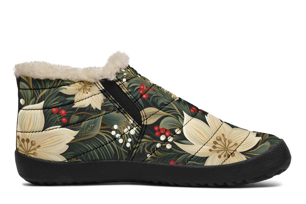 Christmas Flora Winter Shoes - Offbeat Sweetie