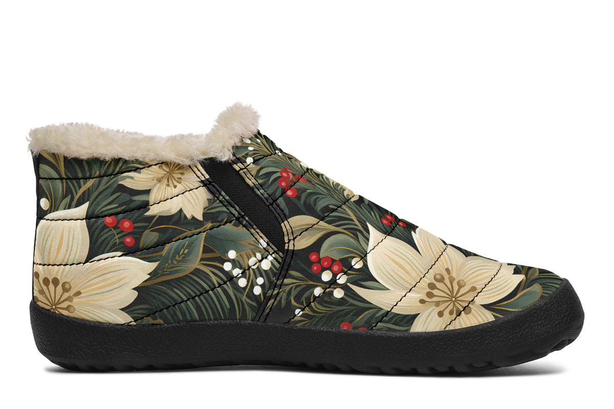 Christmas Flora Winter Shoes - Offbeat Sweetie
