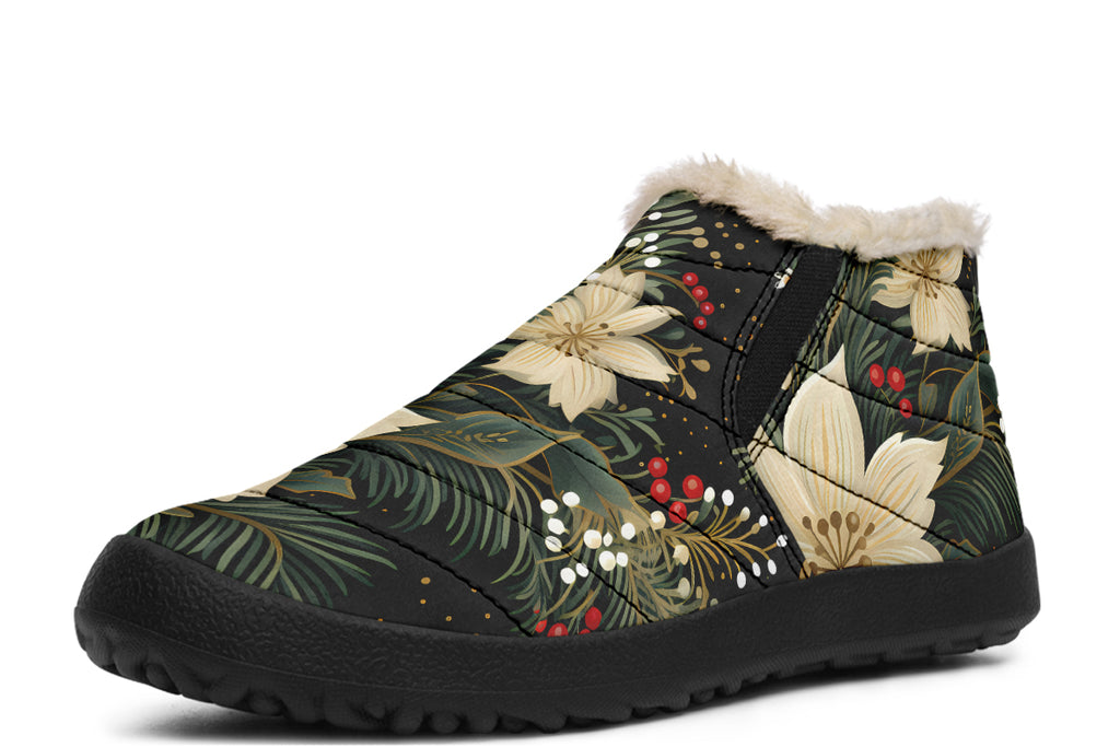 Christmas Flora Winter Shoes - Offbeat Sweetie