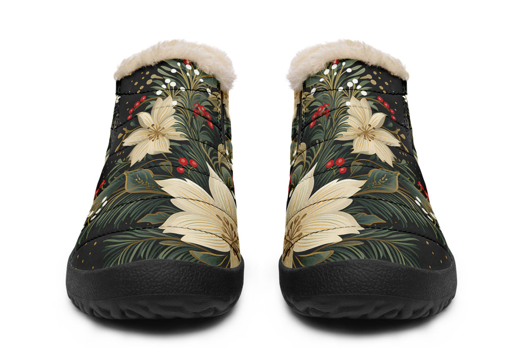 Christmas Flora Winter Shoes - Offbeat Sweetie