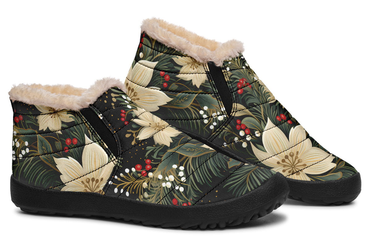 Christmas Flora Winter Shoes - Offbeat Sweetie