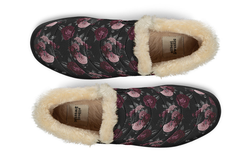 Crows And Roses Winter Shoes - Offbeat Sweetie