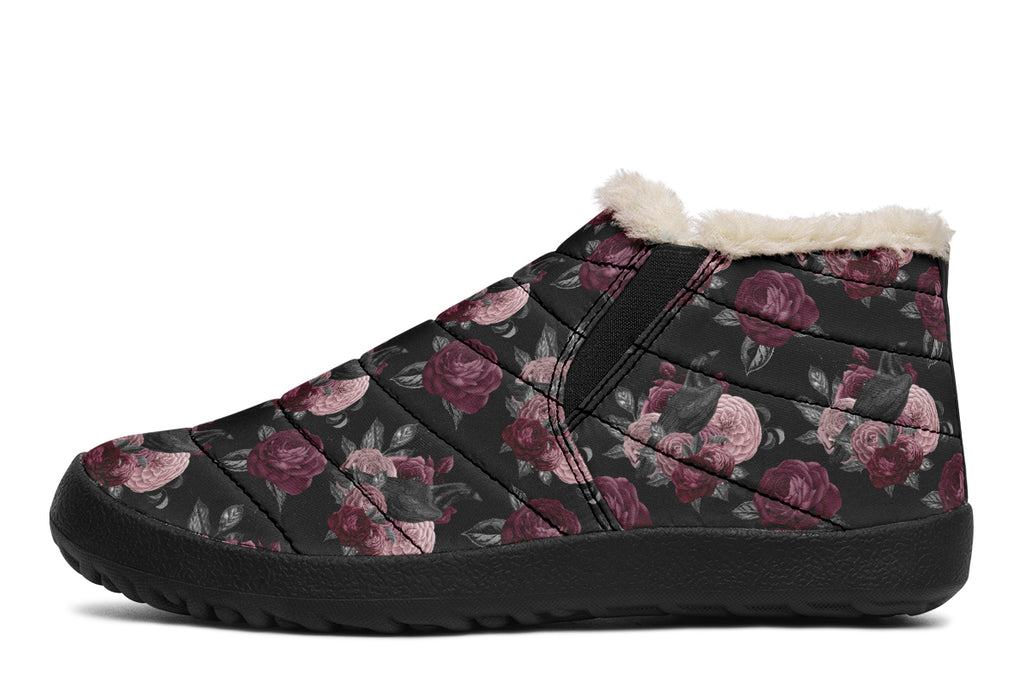 Crows And Roses Winter Shoes - Offbeat Sweetie