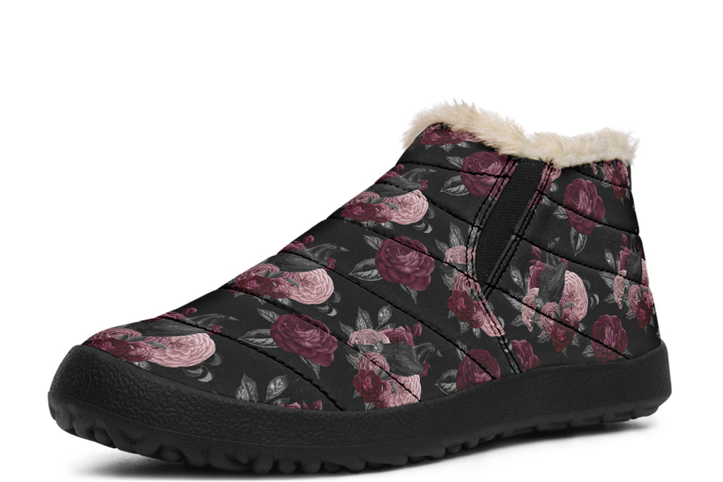 Crows And Roses Winter Shoes - Offbeat Sweetie