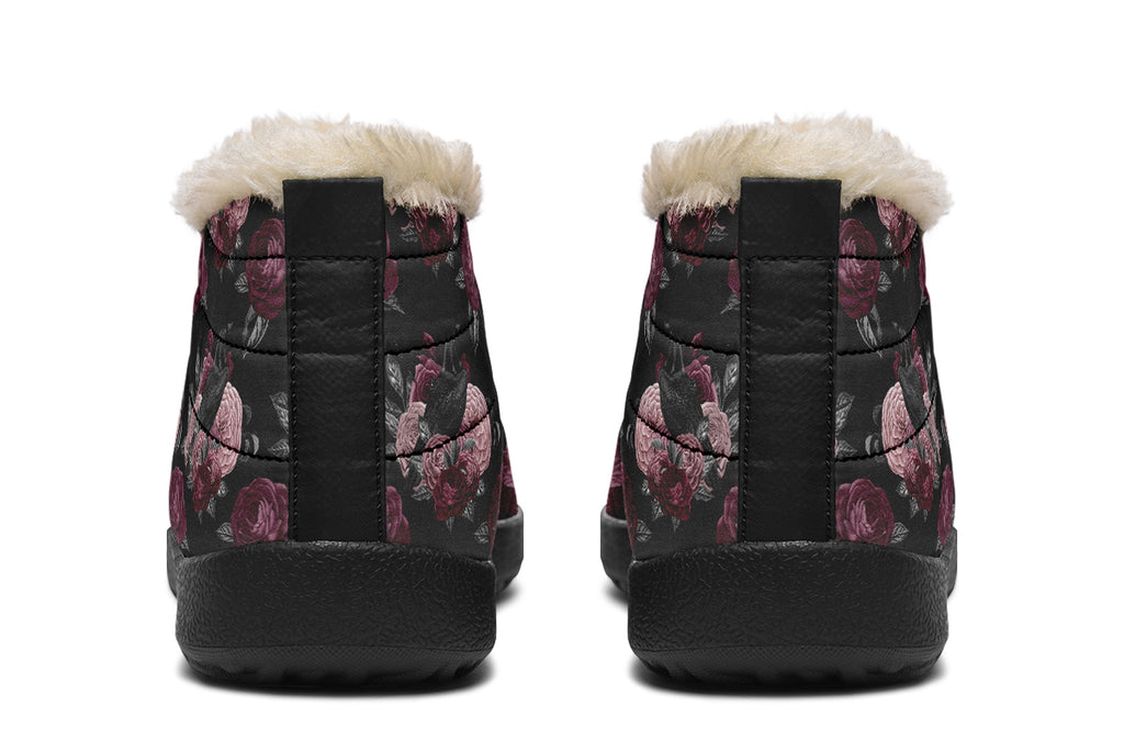 Crows And Roses Winter Shoes - Offbeat Sweetie