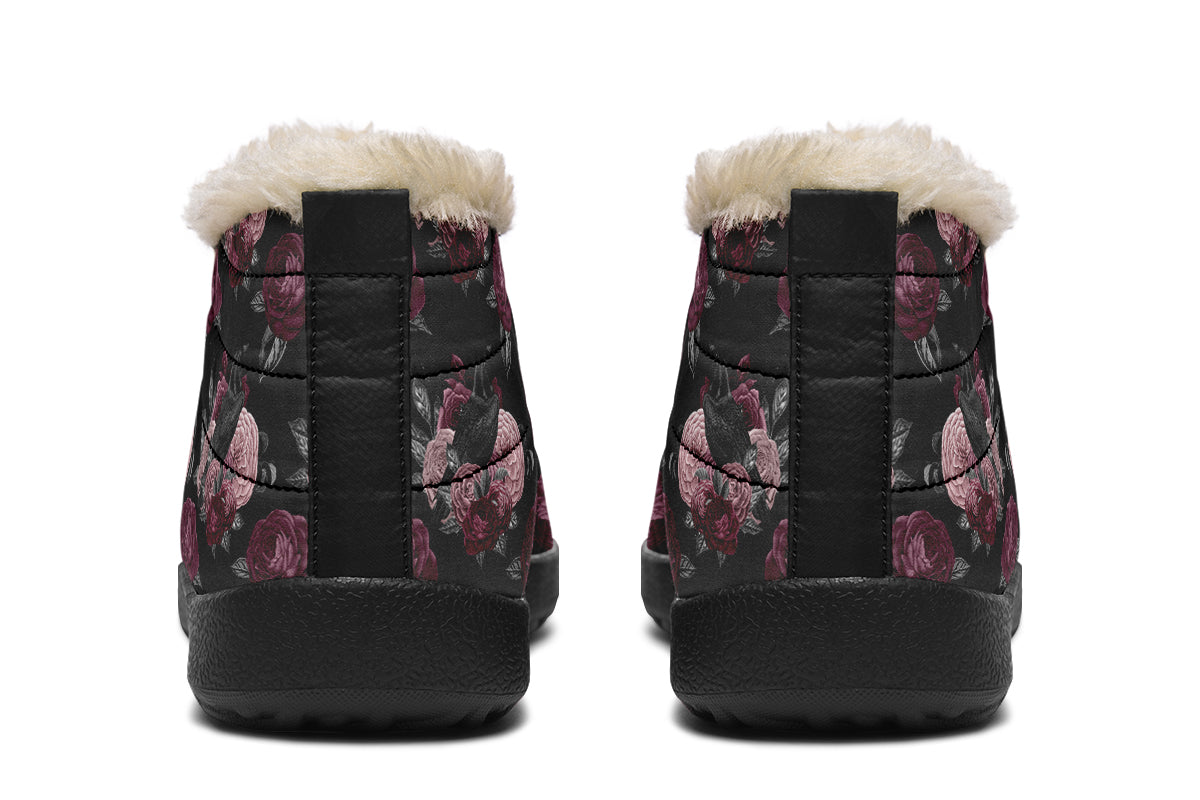Crows And Roses Winter Shoes - Offbeat Sweetie