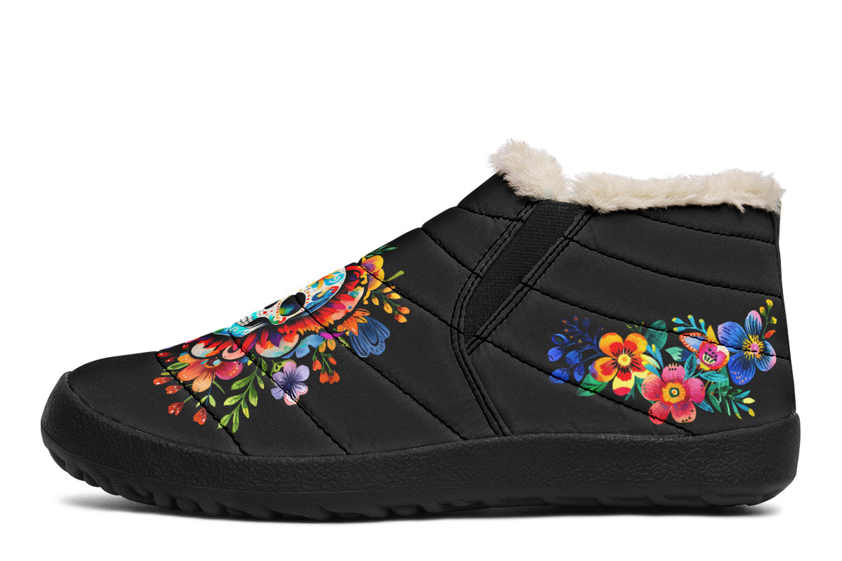 Day of the Dead Winter Shoes - Offbeat Sweetie