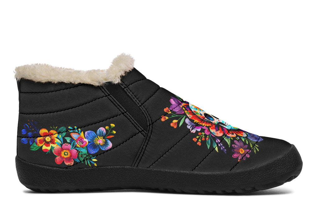 Day of the Dead Winter Shoes - Offbeat Sweetie