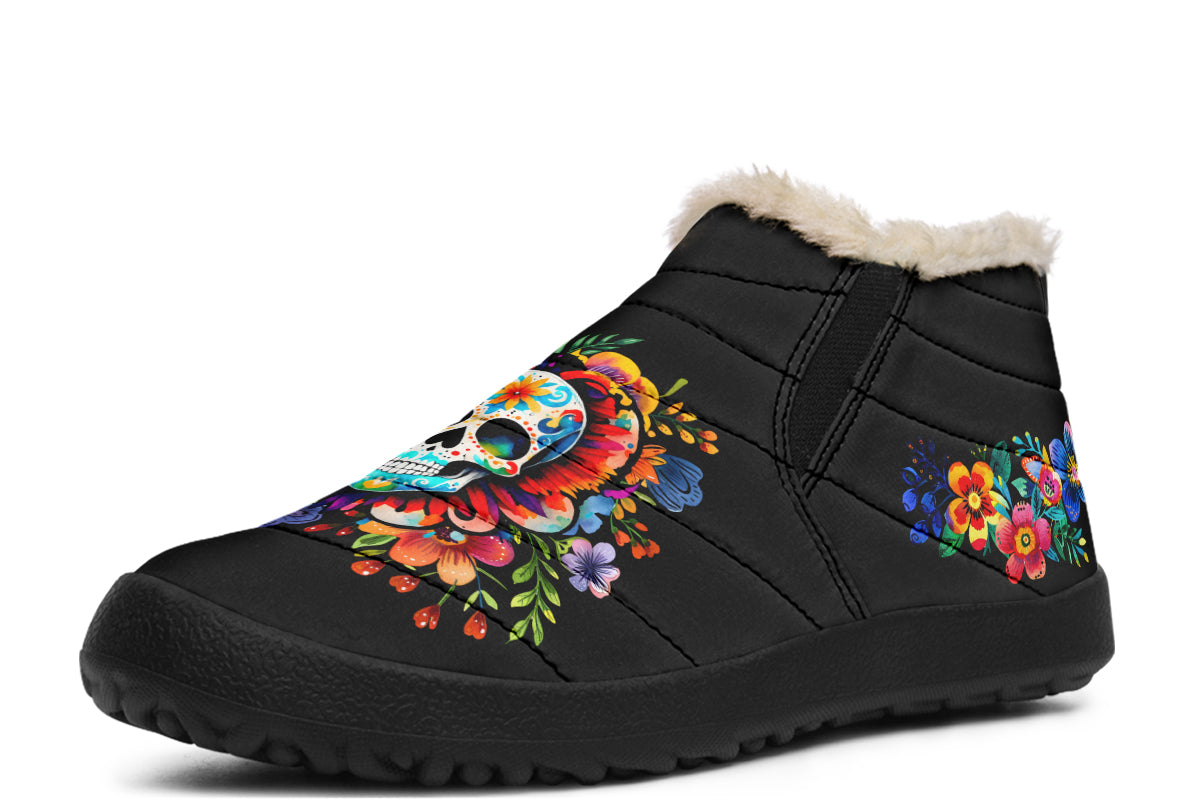 Day of the Dead Winter Shoes - Offbeat Sweetie
