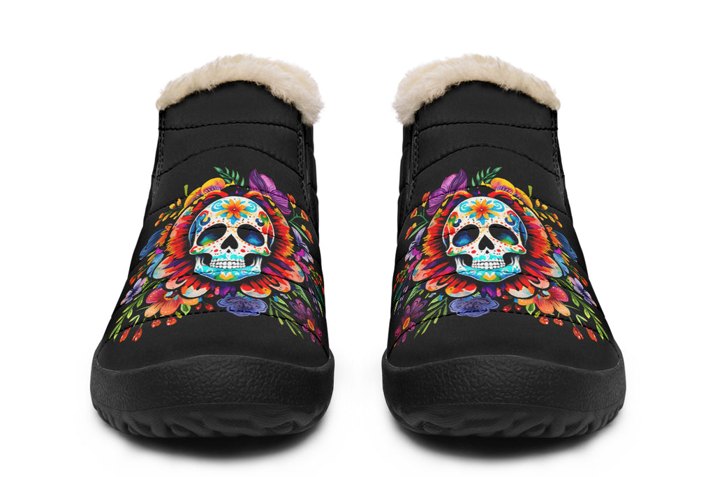 Day of the Dead Winter Shoes - Offbeat Sweetie