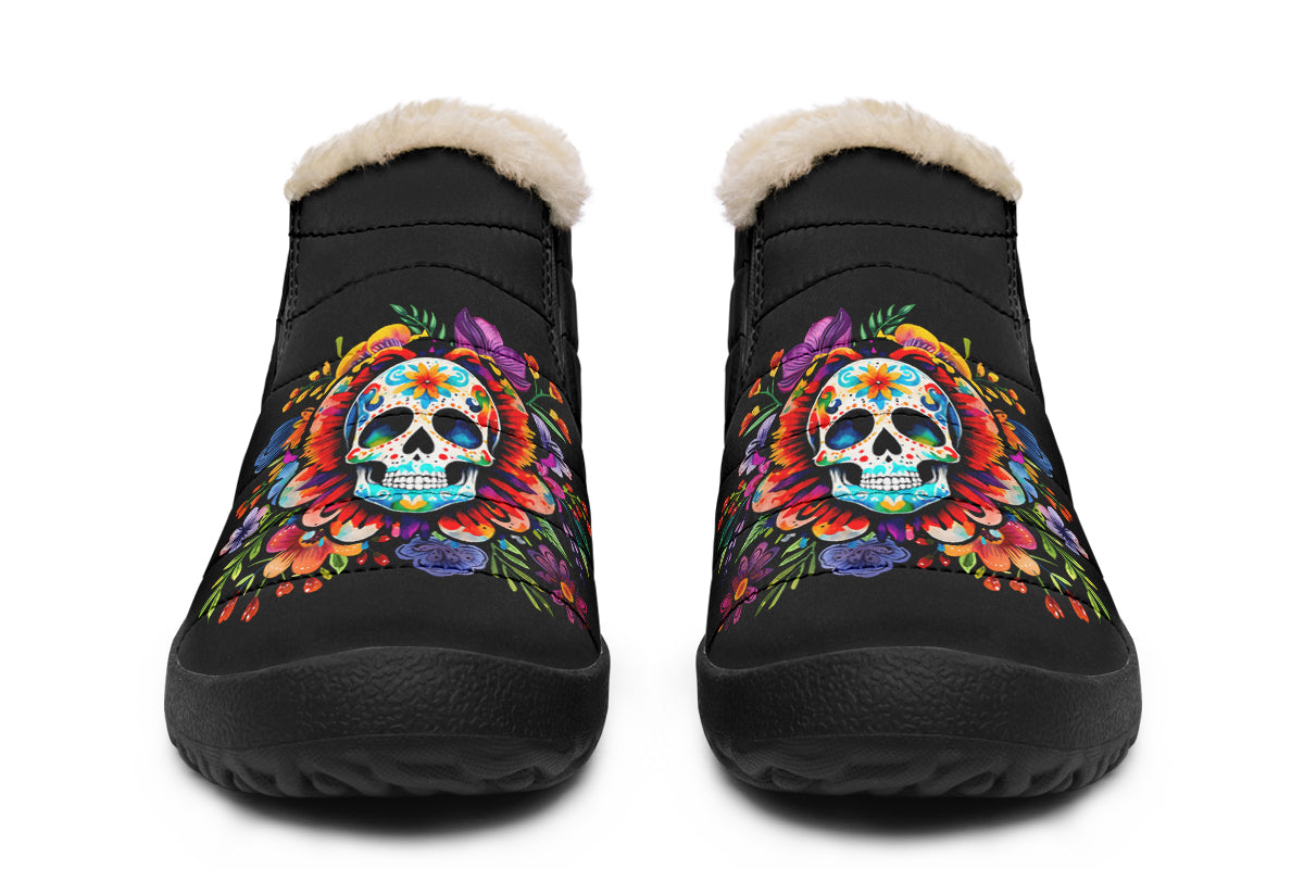 Day of the Dead Winter Shoes - Offbeat Sweetie