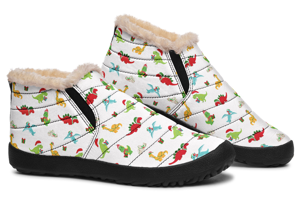 Dino Christmas Winter Shoes - Offbeat Sweetie