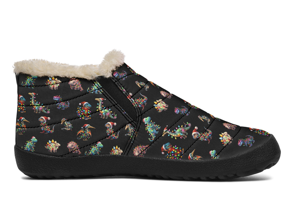 Dinos In Lights Winter Shoes - Offbeat Sweetie