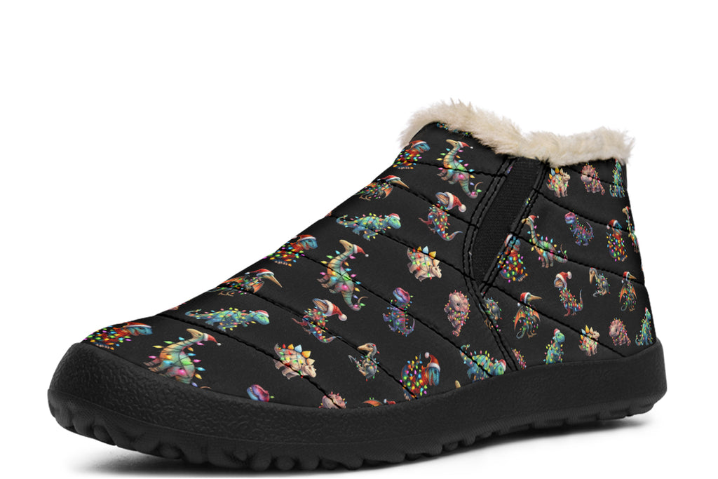 Dinos In Lights Winter Shoes - Offbeat Sweetie