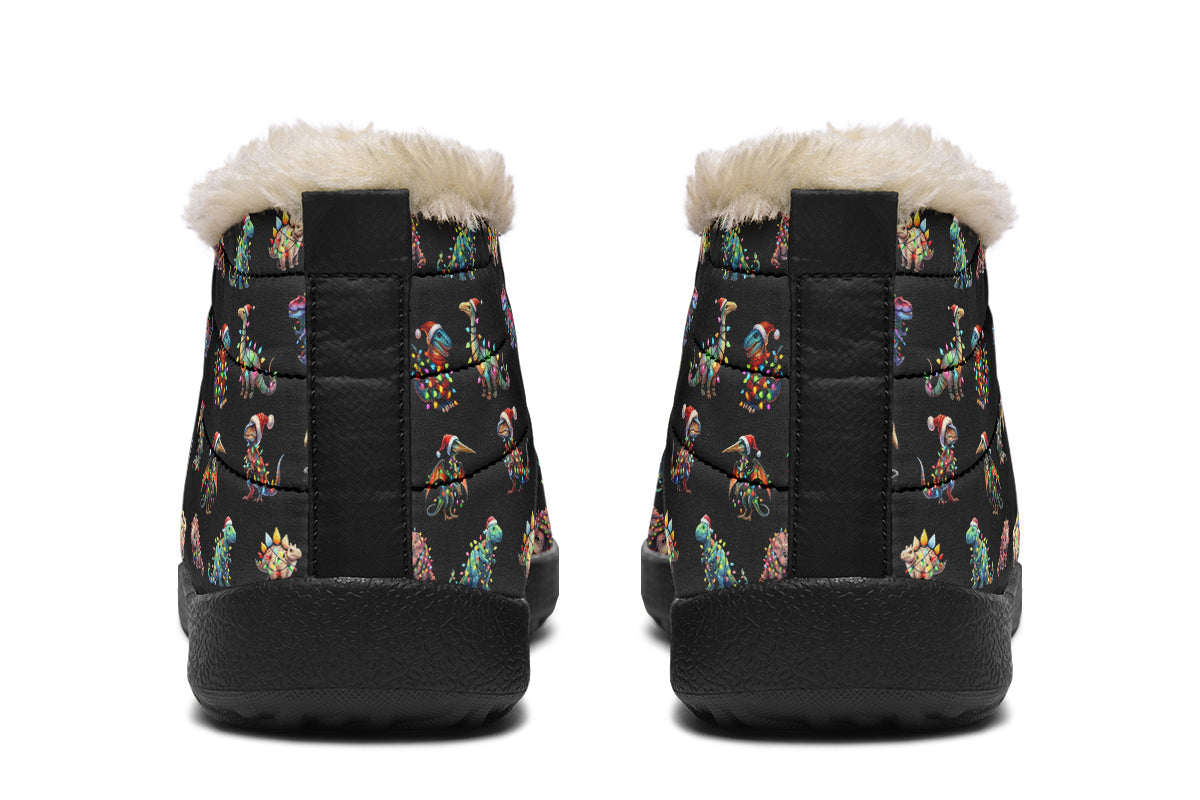 Dinos In Lights Winter Shoes - Offbeat Sweetie