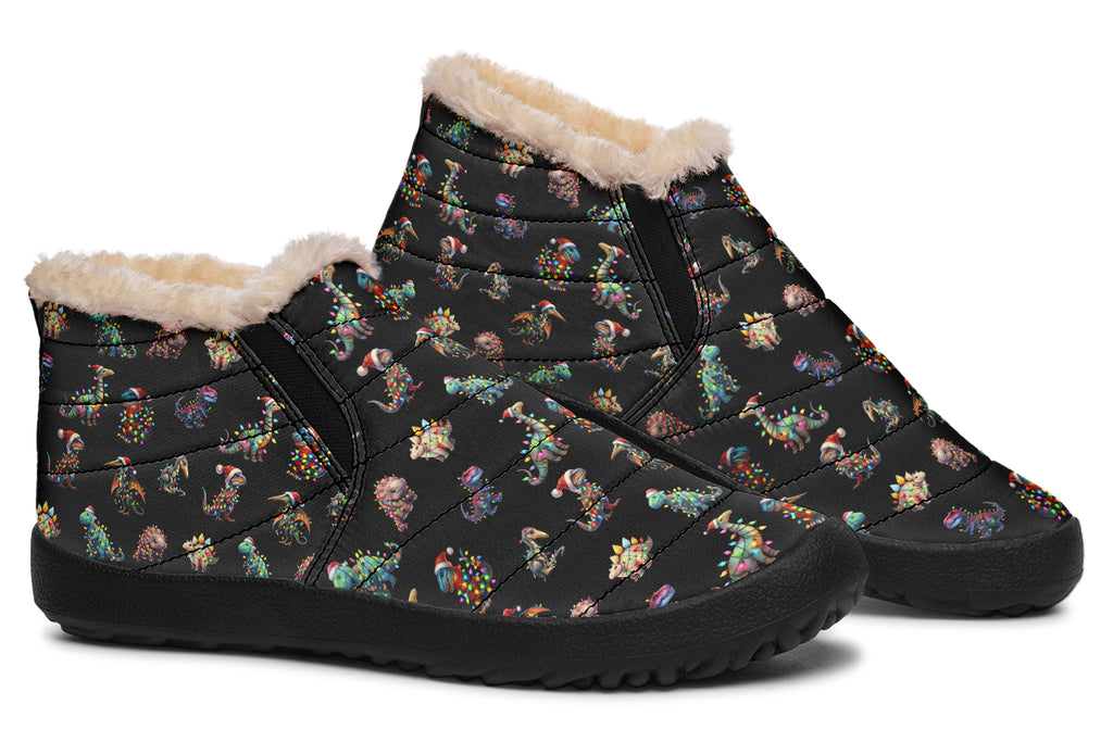 Dinos In Lights Winter Shoes - Offbeat Sweetie