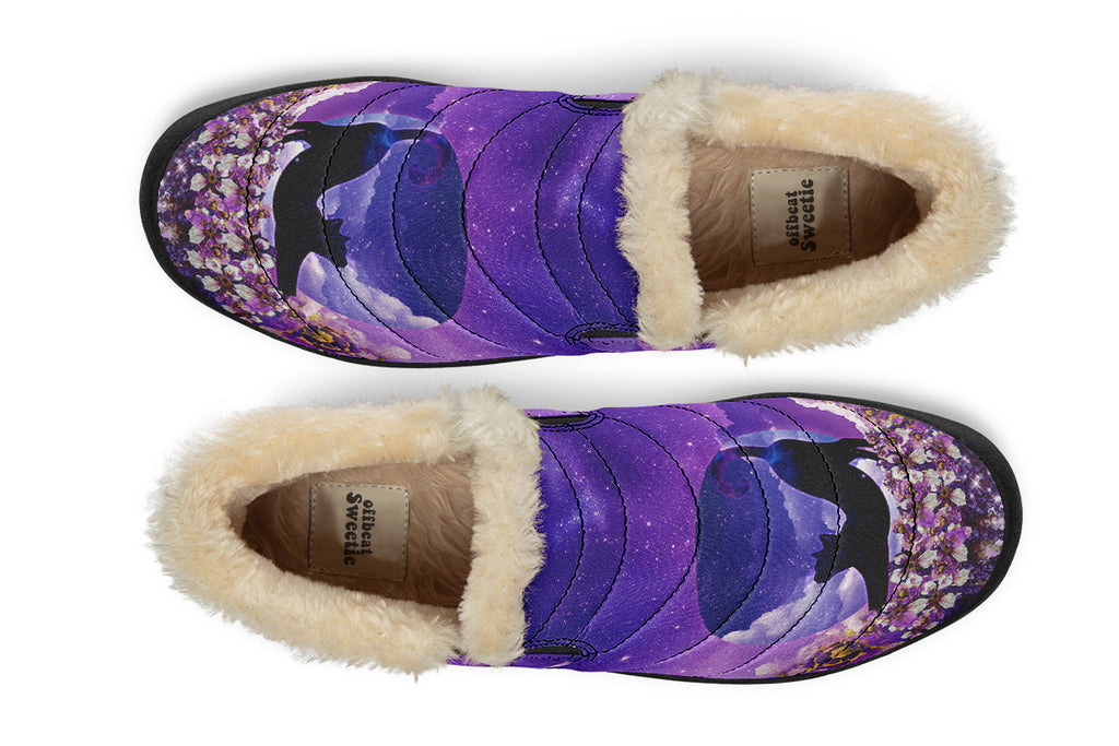 Enchanted Lavender Moon Cat Winter Shoes