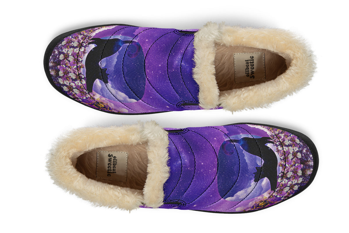 Enchanted Lavender Moon Cat Winter Shoes