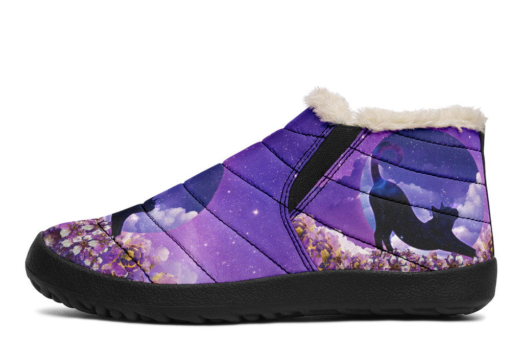 Enchanted Lavender Moon Cat Winter Shoes