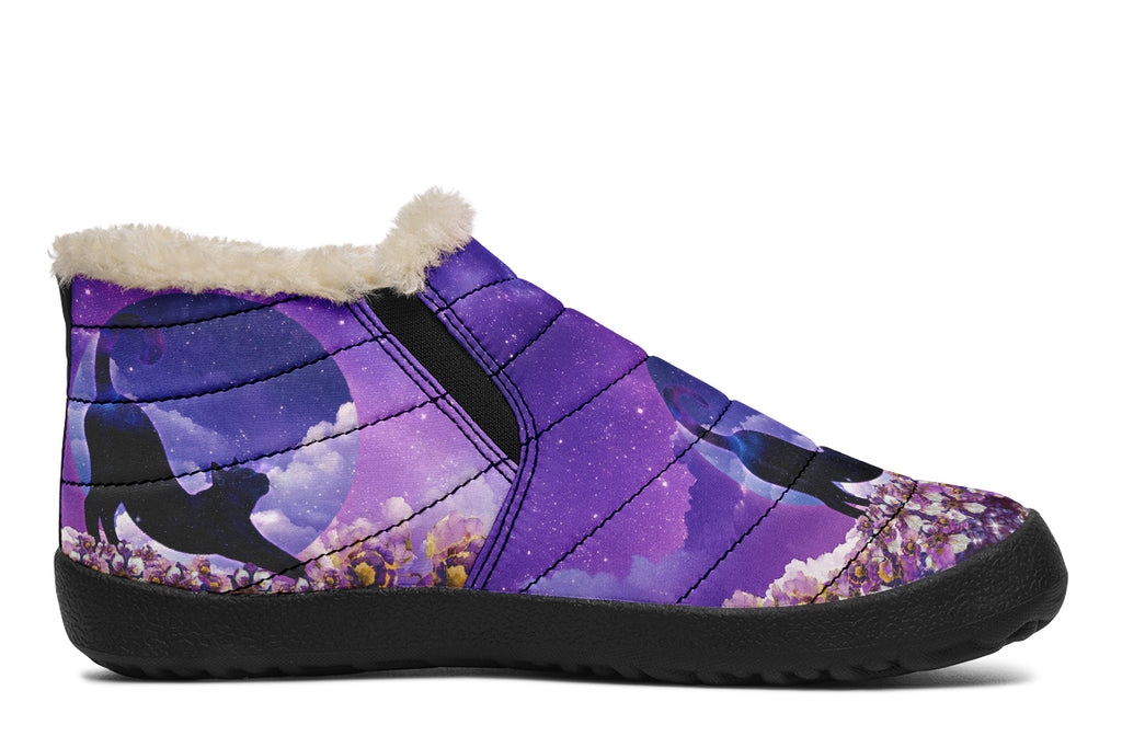 Enchanted Lavender Moon Cat Winter Shoes