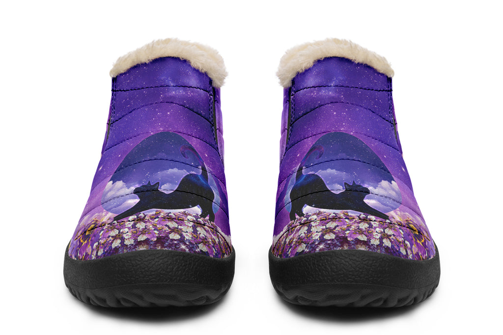 Enchanted Lavender Moon Cat Winter Shoes